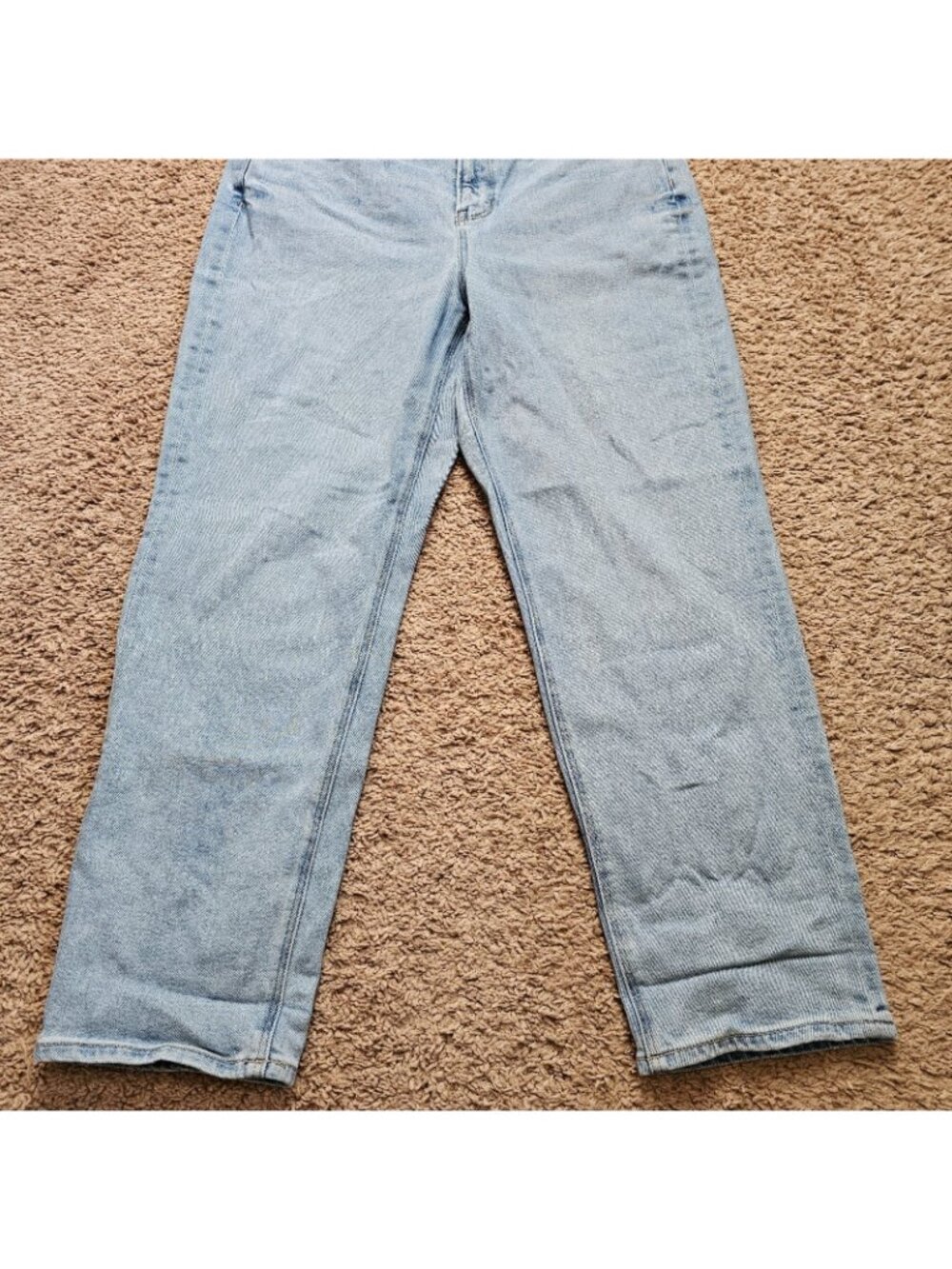 American Eagle Mom Straight Jeans Womens 14 Blue High Rise Denim Stretch - Picture 3 of 9